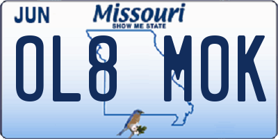 MO license plate OL8M0K