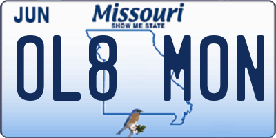 MO license plate OL8M0N