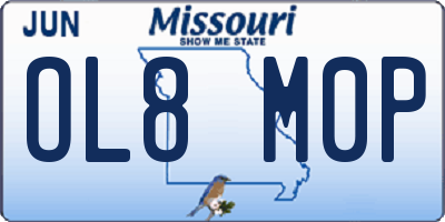 MO license plate OL8M0P