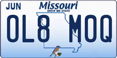 MO license plate OL8M0Q