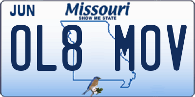 MO license plate OL8M0V