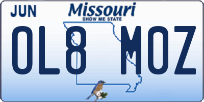 MO license plate OL8M0Z