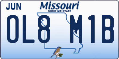 MO license plate OL8M1B