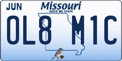 MO license plate OL8M1C