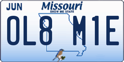 MO license plate OL8M1E