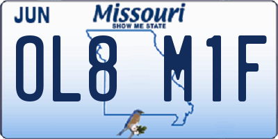 MO license plate OL8M1F