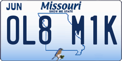 MO license plate OL8M1K