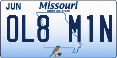 MO license plate OL8M1N