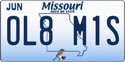 MO license plate OL8M1S