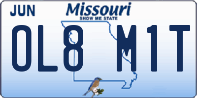 MO license plate OL8M1T