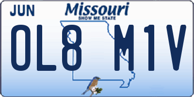 MO license plate OL8M1V