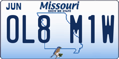 MO license plate OL8M1W
