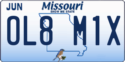 MO license plate OL8M1X