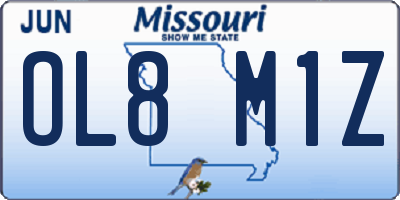 MO license plate OL8M1Z