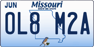 MO license plate OL8M2A