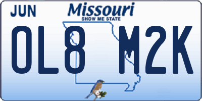 MO license plate OL8M2K