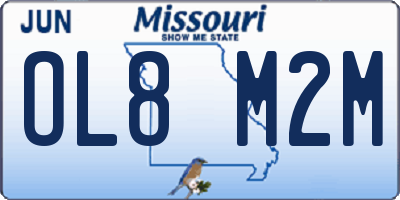 MO license plate OL8M2M