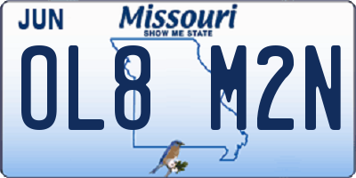 MO license plate OL8M2N