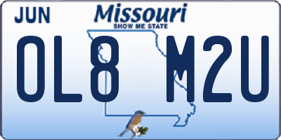 MO license plate OL8M2U