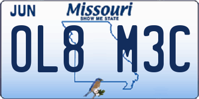 MO license plate OL8M3C