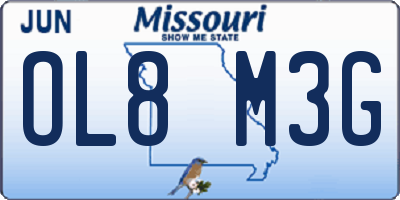 MO license plate OL8M3G