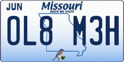 MO license plate OL8M3H