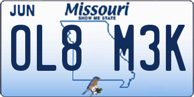 MO license plate OL8M3K