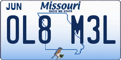 MO license plate OL8M3L