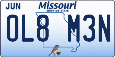 MO license plate OL8M3N
