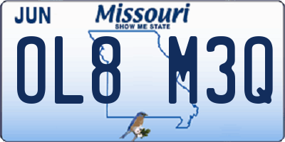 MO license plate OL8M3Q