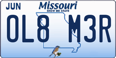 MO license plate OL8M3R