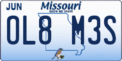 MO license plate OL8M3S