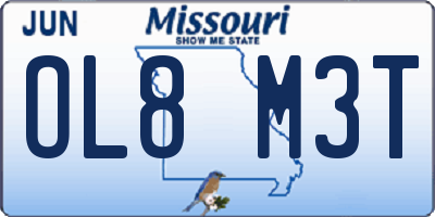 MO license plate OL8M3T