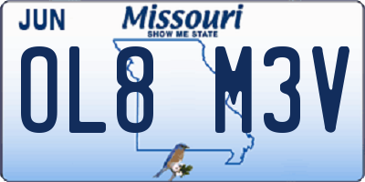 MO license plate OL8M3V