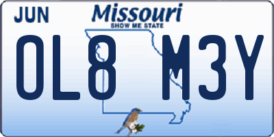 MO license plate OL8M3Y
