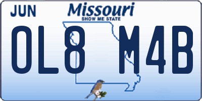 MO license plate OL8M4B