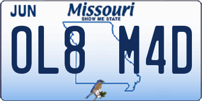 MO license plate OL8M4D