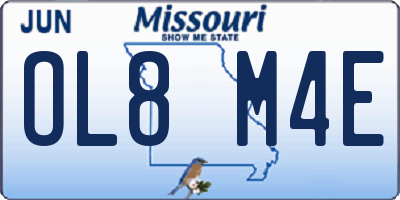 MO license plate OL8M4E