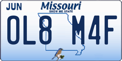 MO license plate OL8M4F