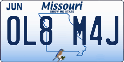 MO license plate OL8M4J