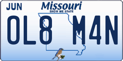 MO license plate OL8M4N
