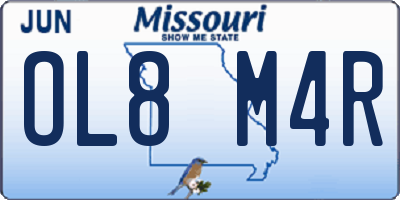 MO license plate OL8M4R