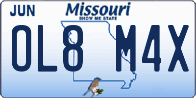 MO license plate OL8M4X