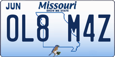 MO license plate OL8M4Z
