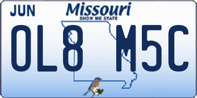 MO license plate OL8M5C