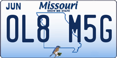 MO license plate OL8M5G