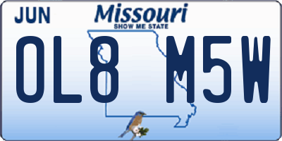 MO license plate OL8M5W