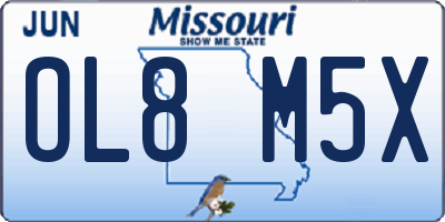 MO license plate OL8M5X