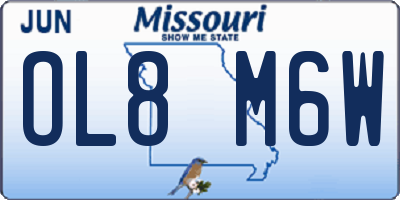 MO license plate OL8M6W