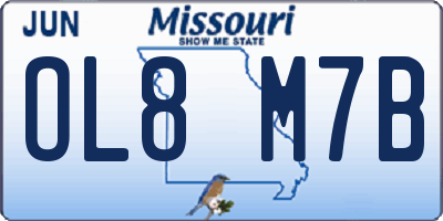 MO license plate OL8M7B